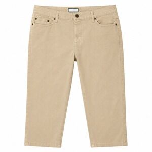 NWT$ LRL Ralph Lauren Classic Straight Cropped Jeans Sz 14W Beige Slim Fit